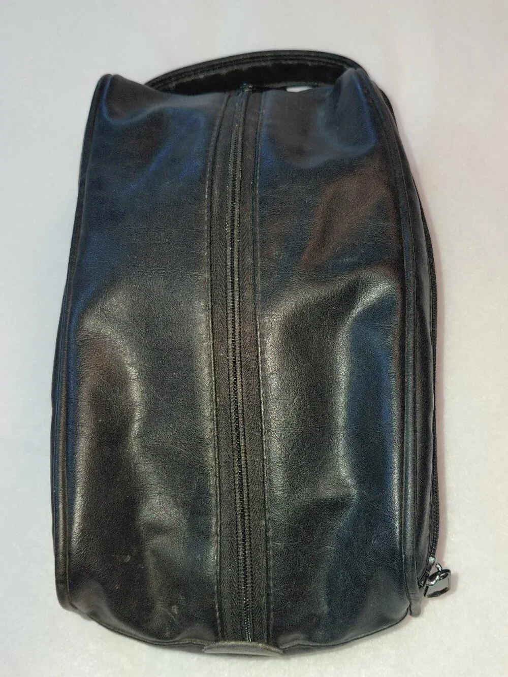 Vintage LaCrosse Black Leather Travel Toiletry Bag Black